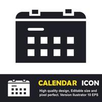 ilustración del icono del calendario y la fecha, horario de actividades. vector