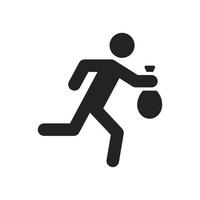 running thief icon illustration, vector design.