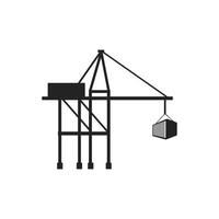 container machine icon in the port. vector