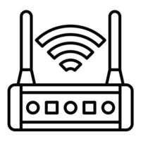 icono de línea de enrutador wifi vector