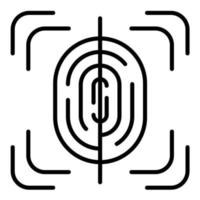 Fingerprint Scan Line Icon vector