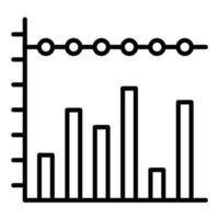 Stacked Bar Chart Line Icon vector