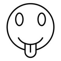 Winking Face with Tongue Line Icon vector