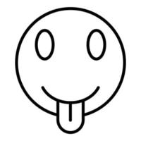 Winking Face with Tongue Line Icon vector