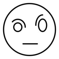 Face with Raised Eyebrow Line Icon vector