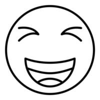Grinning Squinting Face Line Icon vector