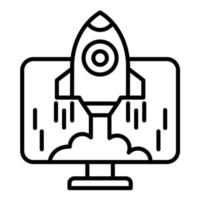 Project Launch Line Icon vector