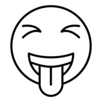 Squinting Face with Tongue Line Icon vector