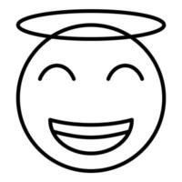 Smiling Face with Halo Line Icon vector