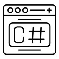 C Sharp Line Icon vector