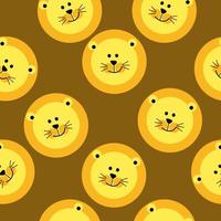 Pattern yellow lion for kids vector