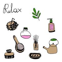 vector set of doodles elements for relaxation