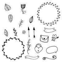 a set of funny wreaths arrows and decor vector