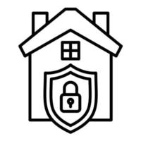 icono de línea de seguridad para el hogar vector