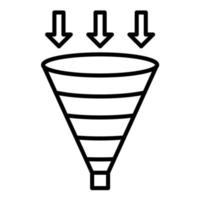 Funnel Chart Line Icon vector