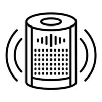 icono de línea de altavoz inteligente vector