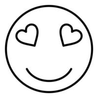 Smiling Face with Hearts Line Icon vector