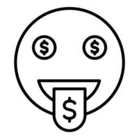 Money Mouth Face Line Icon vector