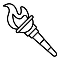 Olympic Torch Line Icon vector