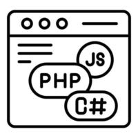 Coding Language Line Icon vector
