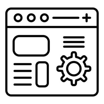 icono de línea de configuración de código vector