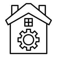 icono de línea de automatización del hogar vector