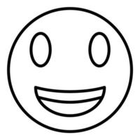 Grinning Face with Big Eyes Line Icon vector