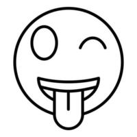 Face with Tongue Line Icon vector
