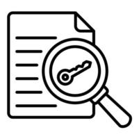 Keywords Search Line Icon vector
