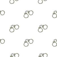 Handcuffs seamless pattern. Wild West theme. Hand drawn colored trendy Vector print.