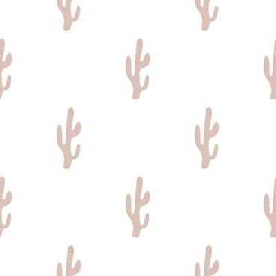 Cute hand drawn cactuses seamless pattern. Mexican symbol. Wild West theme. Hand drawn colored trendy Vector print.
