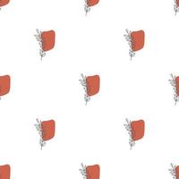 Seamless pattern with leaves and abstract shapes. Abstract Minimalistic Art. Cute kids nursery repeat background. Design in boho style for printing on textile or paper. vector
