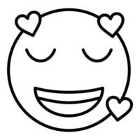 Smiling Face with Heart Eyes Line Icon vector