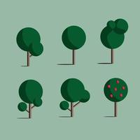 Circle Tree Flat Ilustration vector