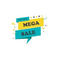 Sale banner Template Design Mega Sale Stock Vector