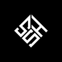 diseño del logotipo de la letra shs sobre fondo negro. concepto de logotipo de letra de iniciales creativas shs. diseño de letra shs. vector