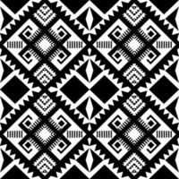 Black and white geometric ethnic seamless pattern design for wallpaper, background, fabric, curtain, carpet, clothing, wrapping. vector