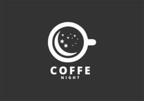 Illustration vector graphic of coffee cup with moon and star shape perfect for logo business,cafe,etc