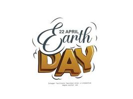 Happy Earth Day Banner Illustration of a happy earth day Happy Earth Day hand lettering logo decorated by leaves vector