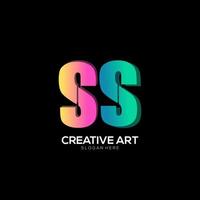 S letter logo gradient colorful design vector