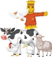 Farm animals on white background vector