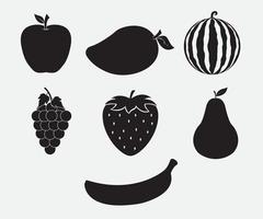 diseño de silueta de fruta negra vector