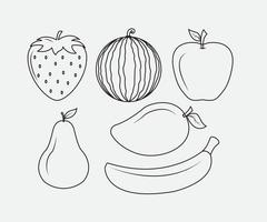 fruit design in the form of black lines vector