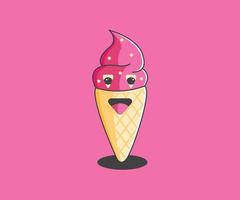 diseño de vector de helado rosa