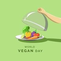 vector de ilustración del día mundial vegano