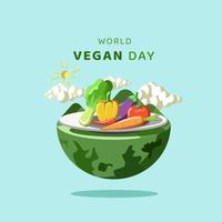 vector de ilustración del día mundial vegano