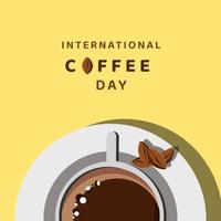 día internacional del café, ilustración vectorial vector