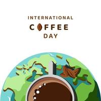 día internacional del café, ilustración vectorial vector