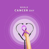 ilustración vectorial del día mundial del cáncer vector