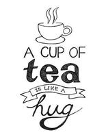 A Cup of tea is like a Hug vector